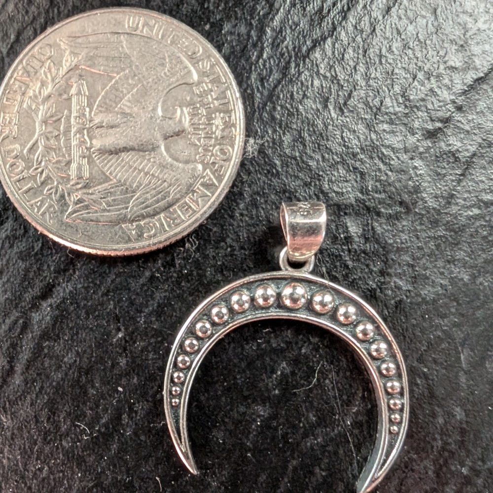 Sterling Silver Crescent Moon Pendant